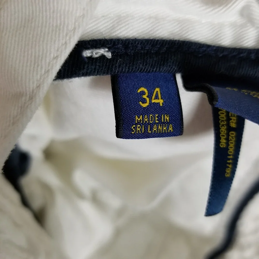 Polo Ralph Lauren Cargo Shorts Mens 34 White Classic Chino Cotton Multi Pocket